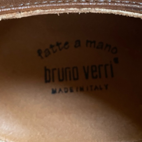 NIB $375 Bruno Verri All leather Hand Crafted brown derby Italy big Sale 50%more - Picture 5 of 13